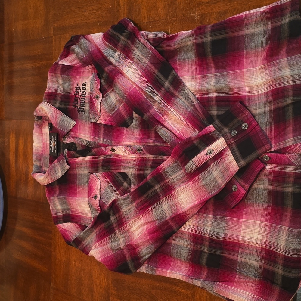 Harley-Davidson size large plaid long sleeve shirt